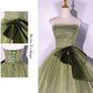 A Line Tulle Formal Event Dress Long Prom Dress Strapless Evening Dress