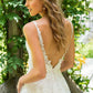 Applique V Neck Bridal Gown Sleeveless Wedding Dress