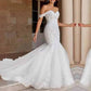 Appliques Lace Tulle Bride Gown Off Shoulder Mermaid Wedding Dress