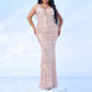 Gold Sequin Spaghetti Strap Prom Dress Plus Size Wedding Gown