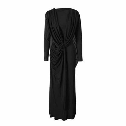 Black Long Sleeve Maxi Dress for Women, Flowy & Elegant Party Look