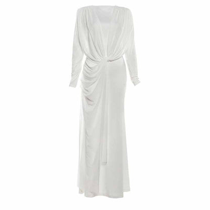 Black Long Sleeve Maxi Dress for Women, Flowy & Elegant Party Look