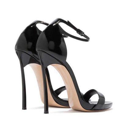 Women's Black High Heels Ankle Straps Pump