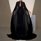 Cape Sleeve Mermaid Sequin Prom Dress Black Formal Ball Gowns