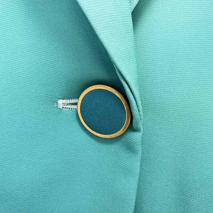 Women Luxury Green Gradient Ombre Blazer + Mid-High Rise Flare Trousers Suit Pants Suit