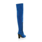 Women's Chunky Heel Suede Boots Plus Size Thigh High Boots