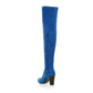 Women's Chunky Heel Suede Boots Plus Size Thigh High Boots