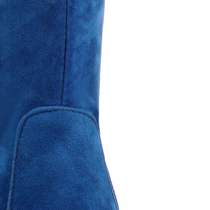 Women's Chunky Heel Suede Boots Plus Size Thigh High Boots