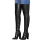 Pointy Toe Chunky Heeled Boots Thigh High Boots