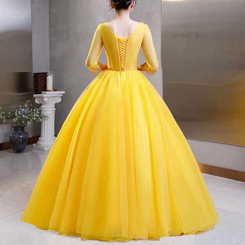 Ball Gown Quinceanera Dress Princess Dress Half Sleeve V Neck Prom Dresses