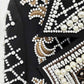 Beaded Embroidery Embellished Black Crop Blazer Oversize Velvet Coat