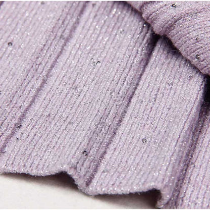 Beaded Knit Top Skirt Suit Button-Up Cardigan Jacket + Mini Skirt Set