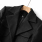 Belted Black Brushed Blazer Double Breasted Jacket Formal Chic Style Coat