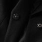 Belted Black Brushed Blazer Double Breasted Jacket Formal Chic Style Coat