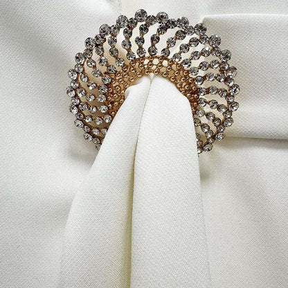 Belted White Wide Leg Pantsuit | Elegant & Chic Formal Suit