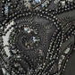 Black Mesh Embroidery Crystals Bead-Embellished Pantsuit