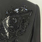 Black Mesh Embroidery Crystals Bead-Embellished Pantsuit