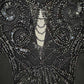 Black Mesh Embroidery Crystals Bead-Embellished Pantsuit