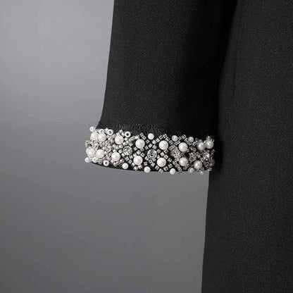 Black Off Shoulder Beaded Dress – Long Evening Gown for Women