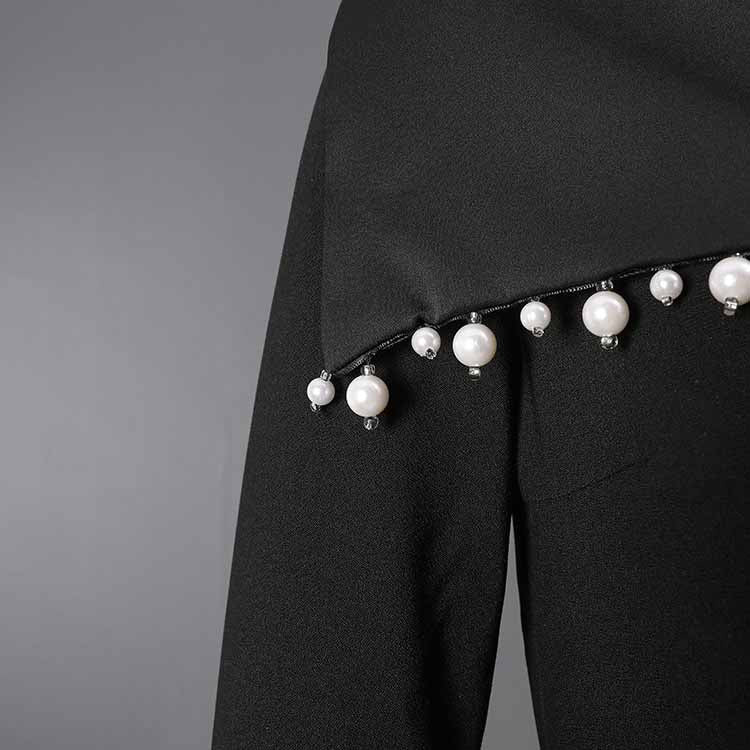 Black Off Shoulder Beaded Dress – Long Evening Gown for Women