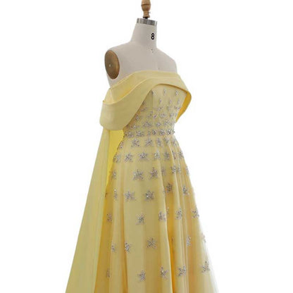 Boat Neck Party Gown for Women's Wedding