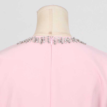 Bow-Detailed Crystal-Trim Midi Dress