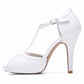 Bridal Shoes For Wedding Lace Heeled Sandals Peep Toe Stiletto