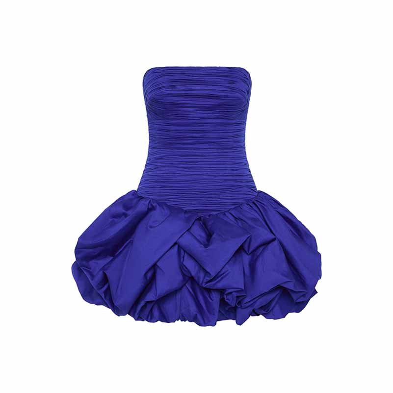 Strapless Bubble Hem Mini Dress