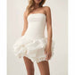 Strapless Bubble Hem Mini Dress