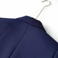 Buttoned Navy Blue Blazer Double Breasted Jacket Elegant Style Coat