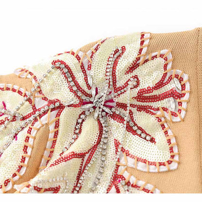 Camel Floral Sequin Beaded Coat Embroidered Button Up Detail Cardigan