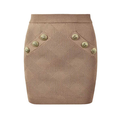 Chic Knit Vest Skirt Suit With Cardigan 3 Pieces Set