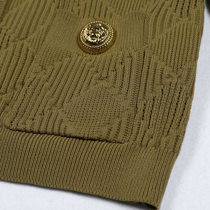 Chic Knit Vest Skirt Suit With Cardigan 3 Pieces Set