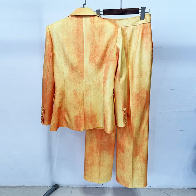 Chic Orange Ombre Double Breasted Pantsuit | sd-hk