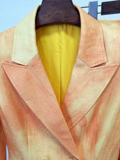 Chic Orange Ombre Double Breasted Pantsuit | sd-hk