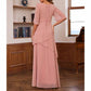 Long Sleeve Mother of The Bride Dresses Chiffon Ruffles Formal Evening Gowns With Sleeves