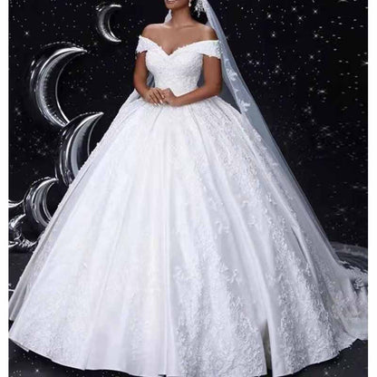 Cinderella V-Neck Off The Shoulder Wedding Dresses Bridal Dress