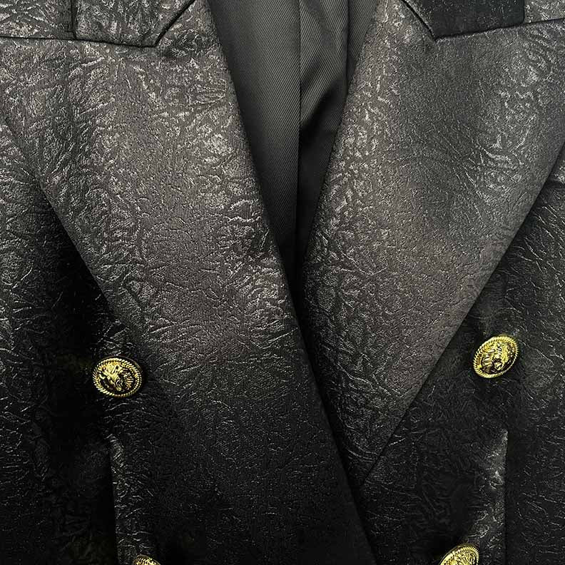 Classic Black Double Breasted Blazer with Gold Buttons – Office-to-Evening Essential