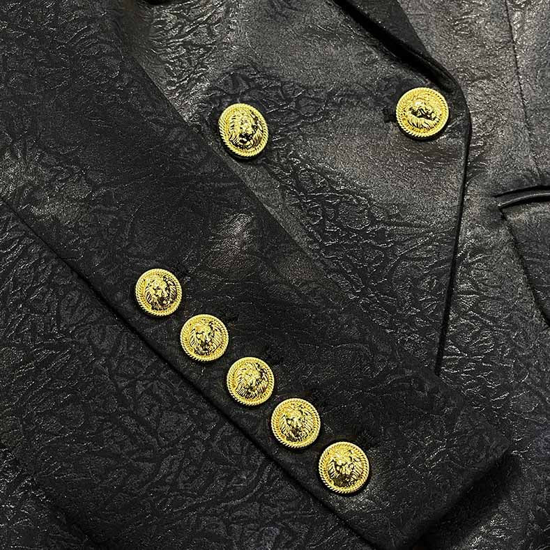 Classic Black Double Breasted Blazer with Gold Buttons – Office-to-Evening Essential