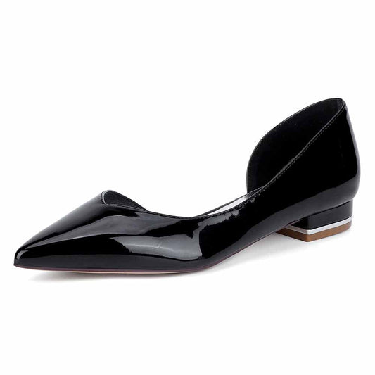 Point Toe Flat Dress Shoes Patent Leather Wedding Shoes