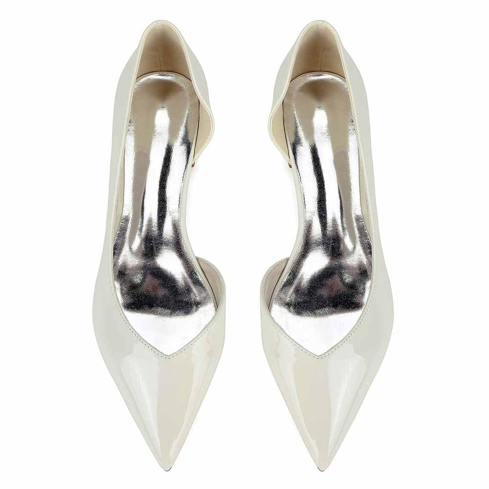 Point Toe Flat Dress Shoes Patent Leather Wedding Shoes