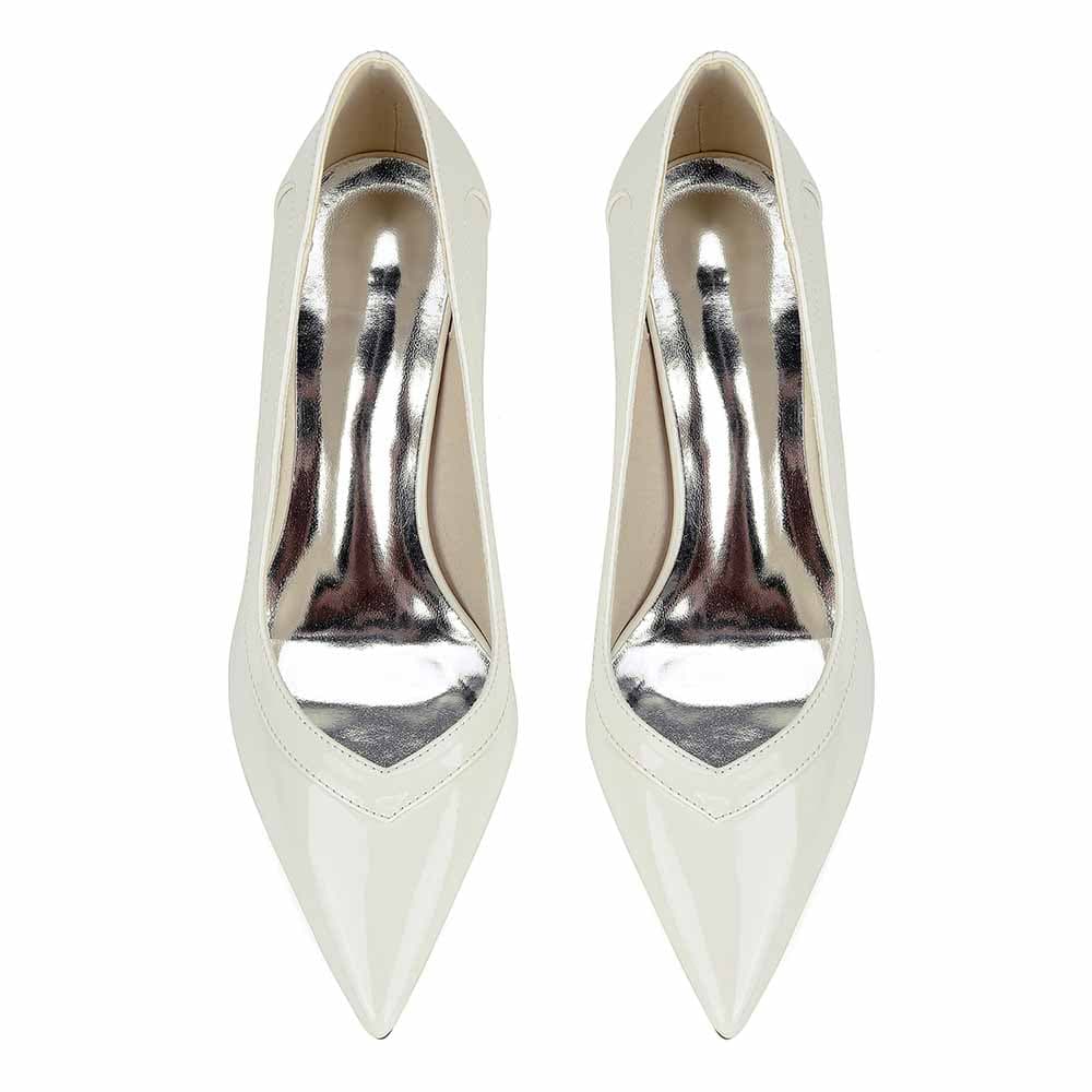 Close Toe Pumps Stiletto Heel Patent Leather Wedding Shoes