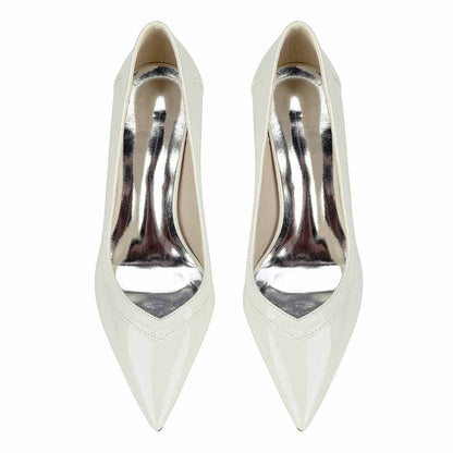 Close Toe Pumps Stiletto Heel Patent Leather Wedding Shoes
