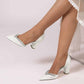 Closed Toe Block Heels Wedding Shoes Rhinestones Bridal Heels Dress Shoes