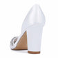 Closed Toe Block Heels Wedding Shoes Rhinestones Bridal Heels Dress Shoes