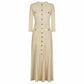 Womens Round-Neck Ribbed Knited Midi Dress