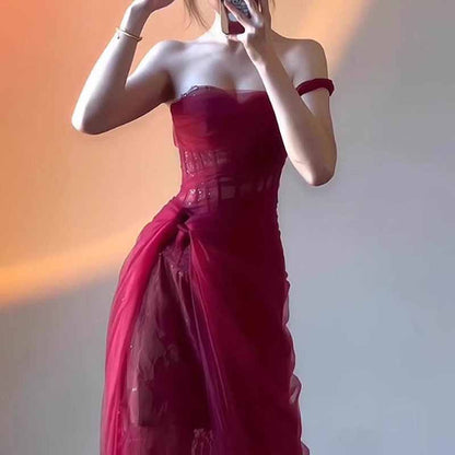 Corset Mesh Corset Slip Lace Dress – Elegant Semi-Formal Dress