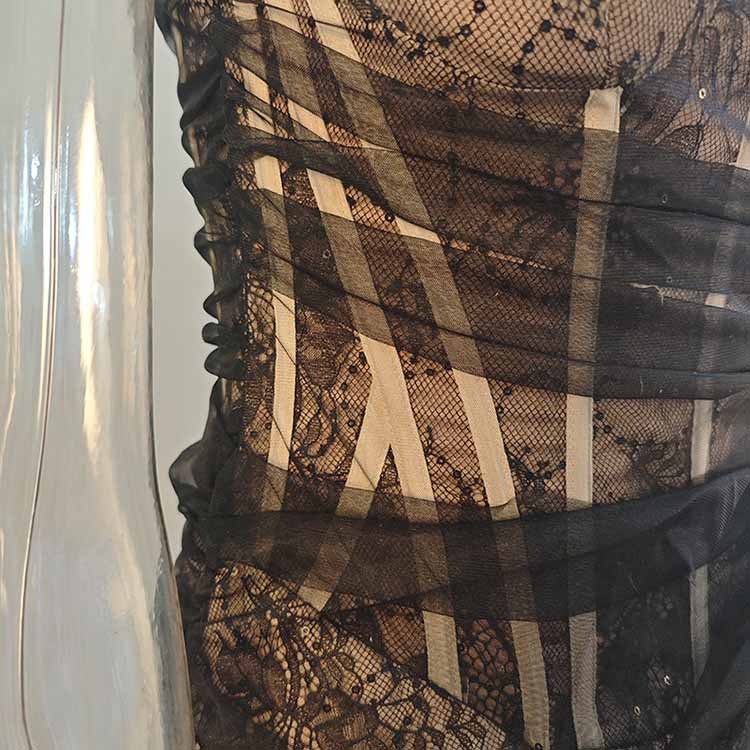 Corset Mesh Corset Slip Lace Dress – Elegant Semi-Formal Dress