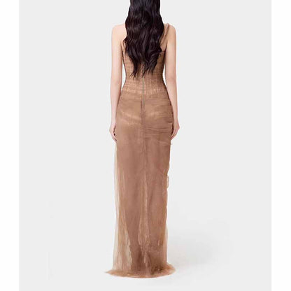 Corset Mesh Corset Slip Lace Dress – Elegant Semi-Formal Dress