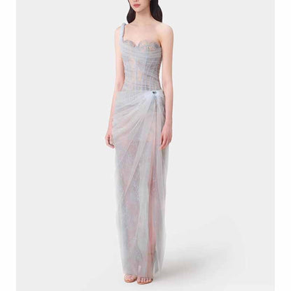 Corset Mesh Corset Slip Lace Dress – Elegant Semi-Formal Dress